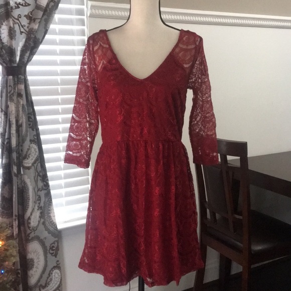 Jessica Simpson red lace dress - Picture 2 of 9